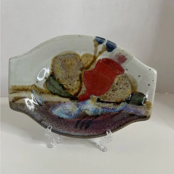 Chappelle signed Happy Valley Studio in Georgia. Pottery trinket dish.(2-O) - Picture 3 of 5